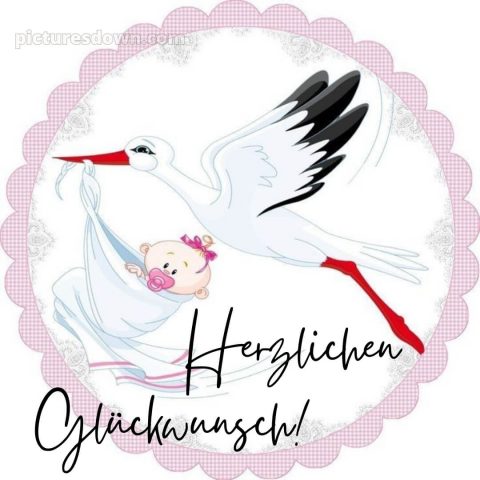 Tochter glückwünsche zur geburt mädchen bilder bild Storch kostenlos