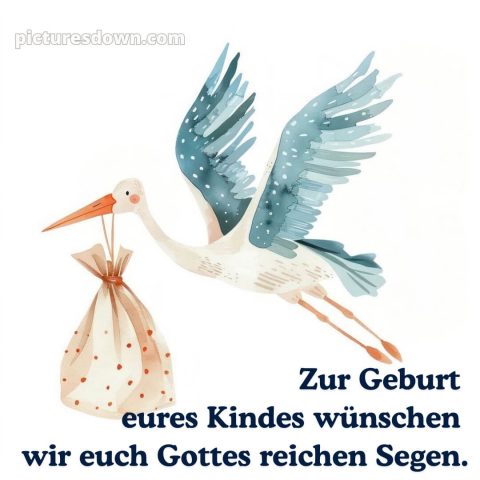 Whatsapp glückwünsche zur geburt bild Storch kostenlos