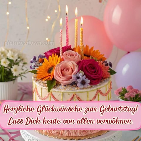 Alles gute zum geburtstag bilder frau bild Blumen kostenlos