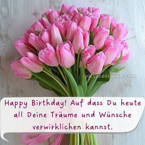 Alles gute zum geburtstag bilder frau bild Tulpen kostenlos