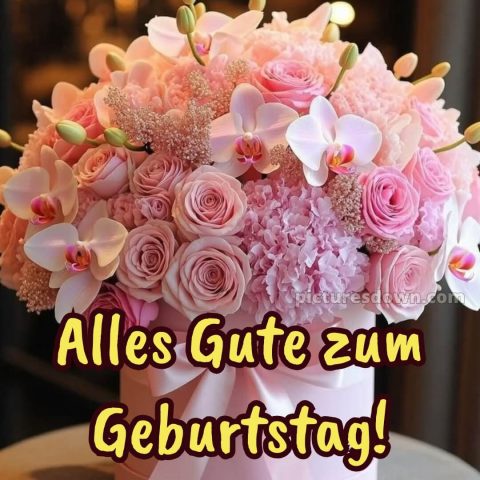 Alles gute zum geburtstag frau bild rosa Blumen kostenlos