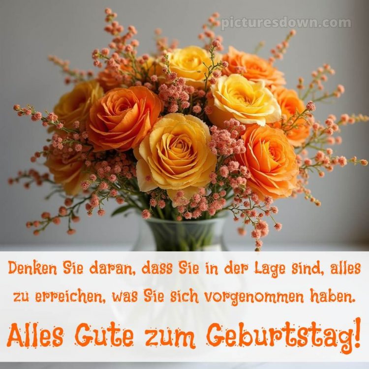 Alles gute zum geburtstag frau blumen bild Vase kostenlos
