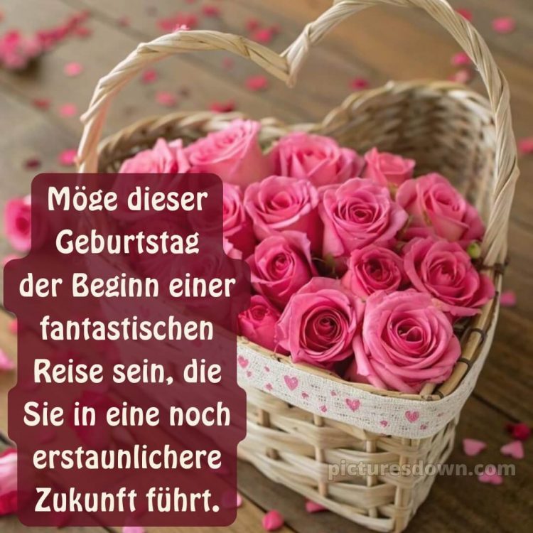 Alles gute zum geburtstag frau blumen bild Rosen kostenlos