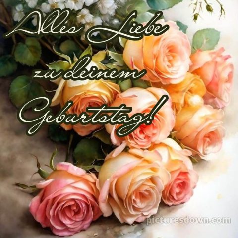 Alles gute zum geburtstag frau blumen bild Strauß kostenlos