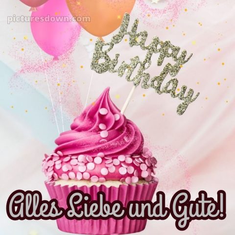 Alles gute zum geburtstag frau gif bild Cupcake kostenlos