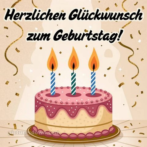 Alles gute zum geburtstag frau gif bild Konfetti kostenlos