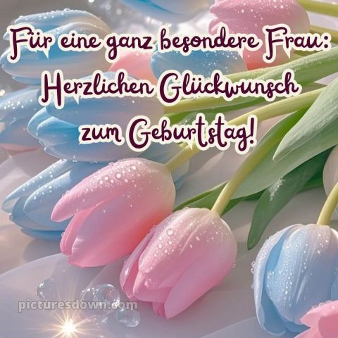 Alles gute zum geburtstag frau gif bild Tulpen kostenlos
