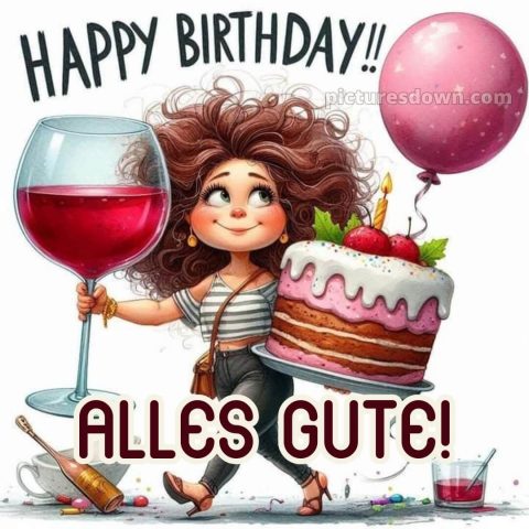 Alles gute zum geburtstag frau lustig bild Glas kostenlos