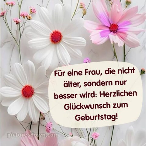 Alles gute zum geburtstag frau lustig bild Blumen kostenlos