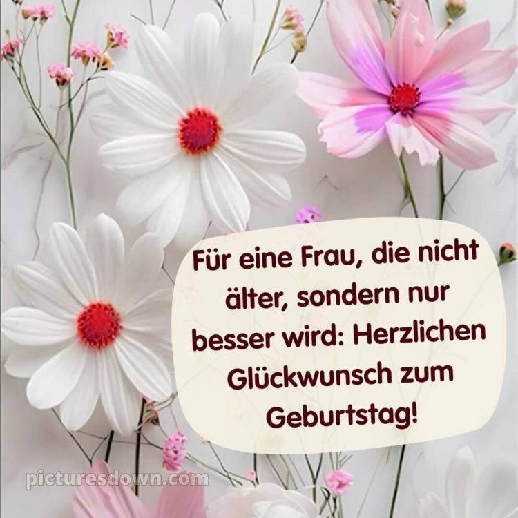 Alles gute zum geburtstag frau lustig bild Blumen kostenlos