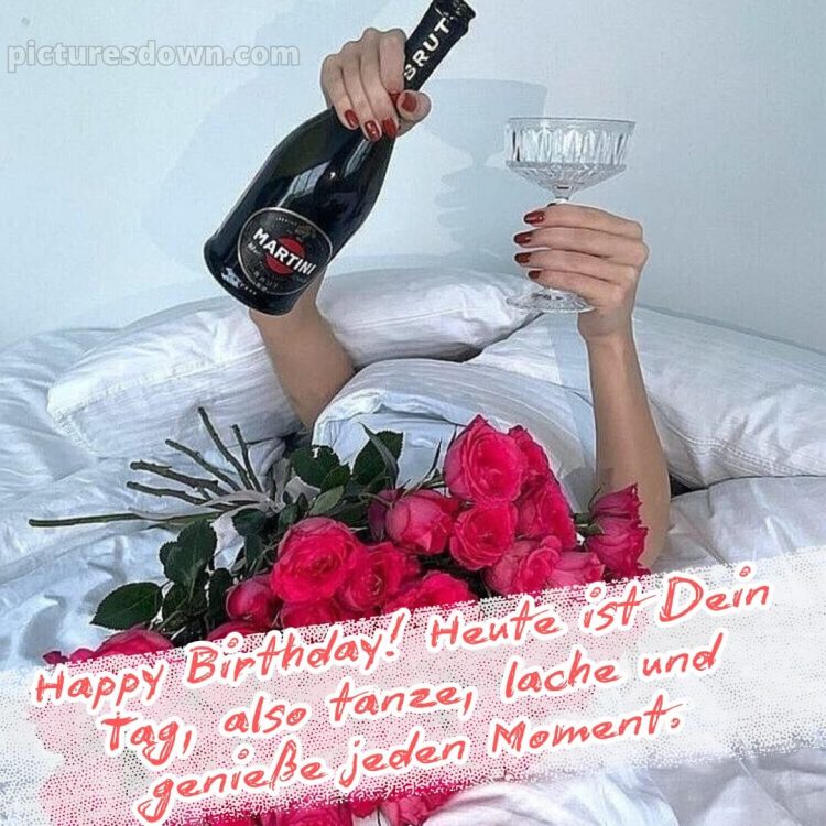 Alles gute zum geburtstag frau lustig bild Champagner kostenlos