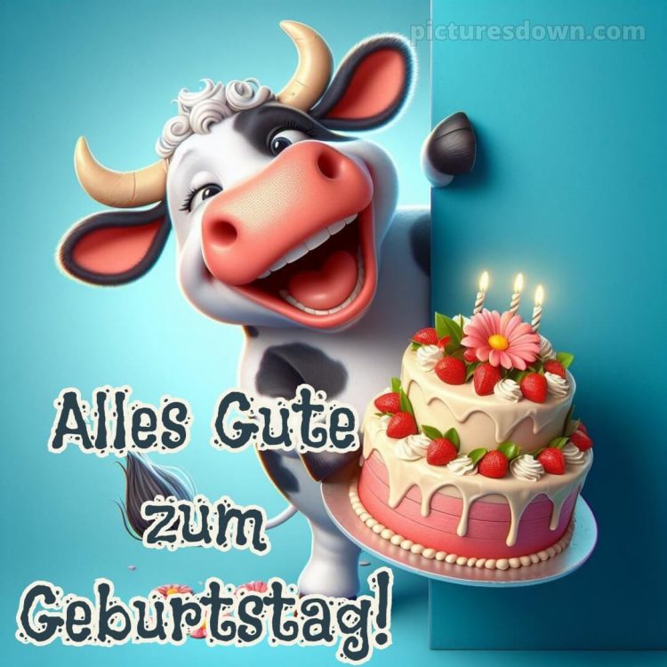 Alles gute zum geburtstag lustig bild Kuh kostenlos
