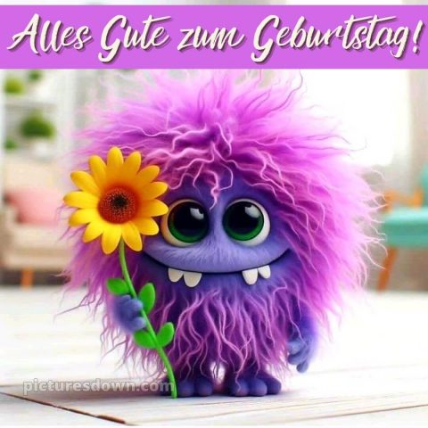 Alles gute zum geburtstag lustig frau bild Sonnenblume kostenlos