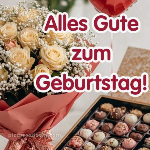 Geburtstagsgrüße alles gute zum geburtstag frau bild Süßigkeiten kostenlos
