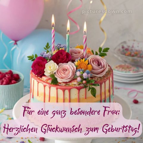 Geburtstagsgrüße alles gute zum geburtstag frau bild Torte kostenlos