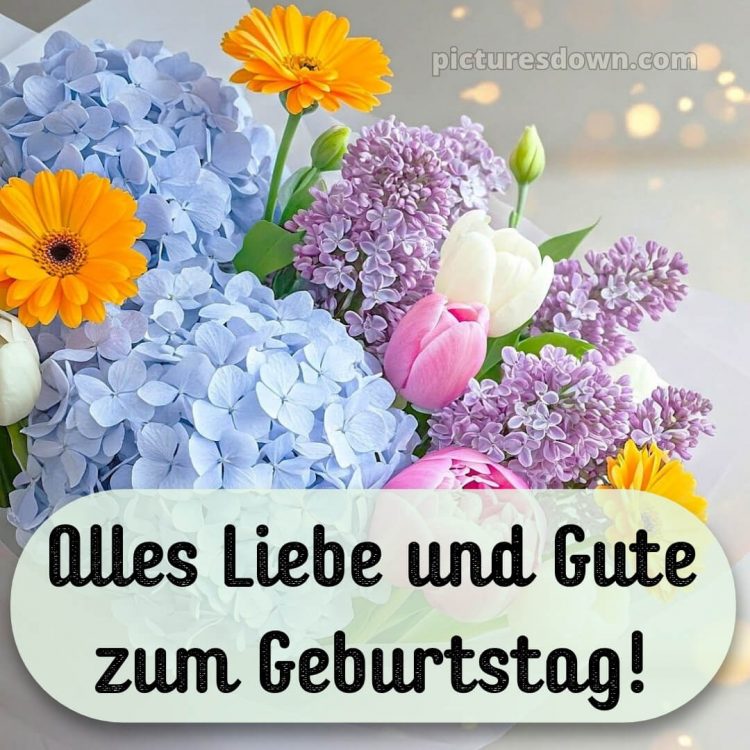 Ich wünsche dir alles liebe und gute zum geburtstag bild Hortensien kostenlos