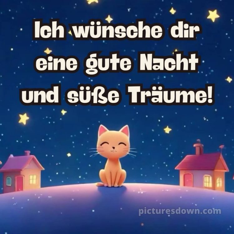 Ich wünsche dir eine gute nacht und süße träume bild zwei Häuser kostenlos
