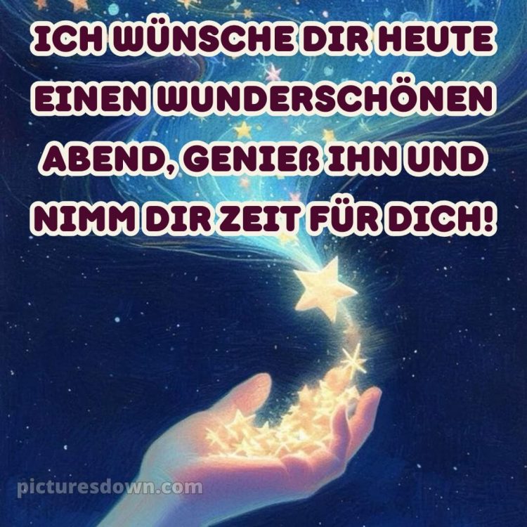 Ich wünsche dir einen schönen abend und später eine gute nacht bild Hand kostenlos