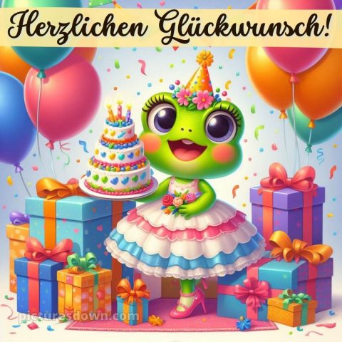 Lustig alles gute zum geburtstag bild Frosch kostenlos