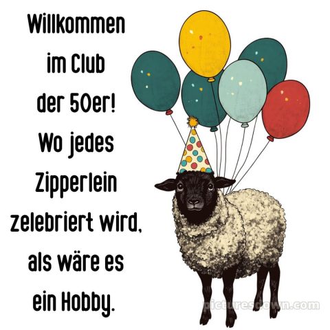 Alles gute zum 50 geburtstag lustig bild Schafe kostenlos