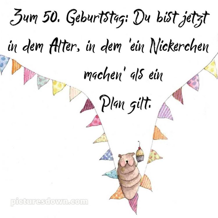 Alles gute zum 50 geburtstag lustig bild Cupcake kostenlos