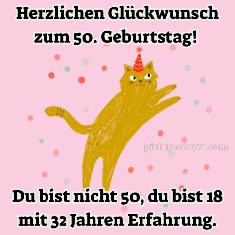 Alles gute zum 50 geburtstag lustig bild Katze kostenlos