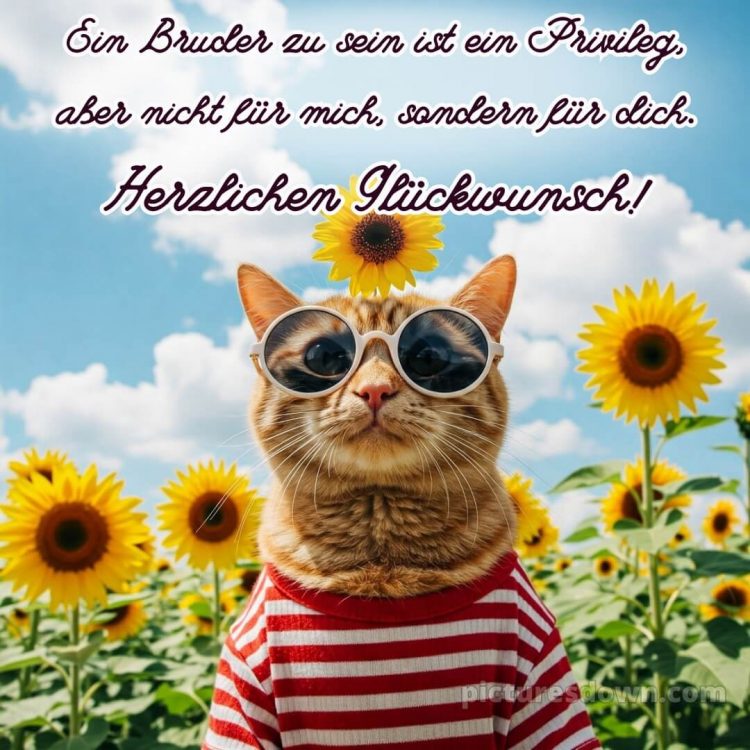 Alles gute zum geburtstag bruder lustig bild Sonnenblumen kostenlos