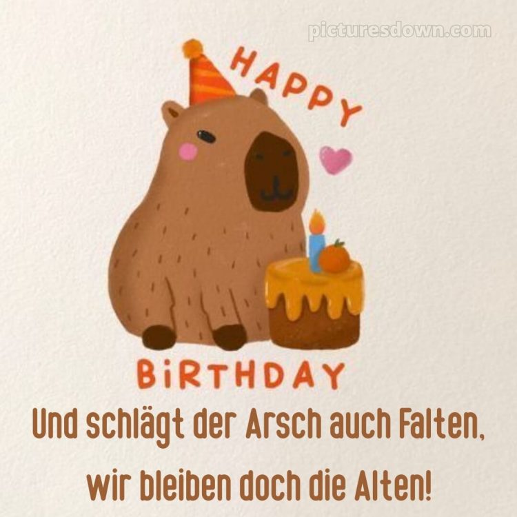 Alles gute zum geburtstag gif lustig bild Wasserschwein kostenlos