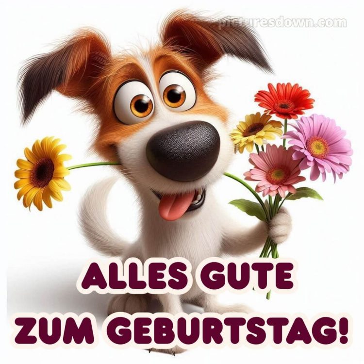 Alles gute zum geburtstag gif lustig bild Blumenstrauß kostenlos