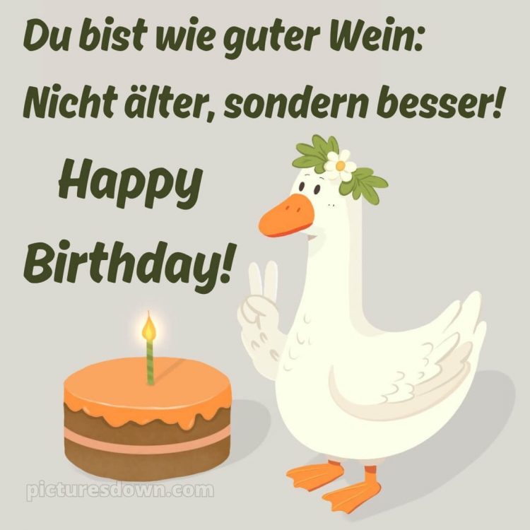 Alles gute zum geburtstag gif lustig bild Gans kostenlos