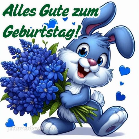 Alles gute zum geburtstag gif lustig bild Hase kostenlos