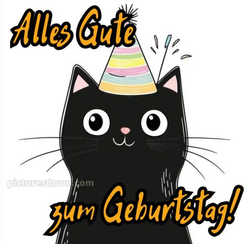Alles gute zum geburtstag gif lustig bild schwarze Katze kostenlos
