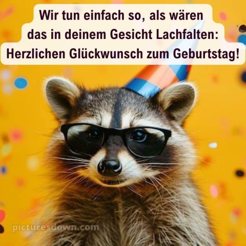 Alles gute zum geburtstag lustig mann bild Waschbär kostenlos
