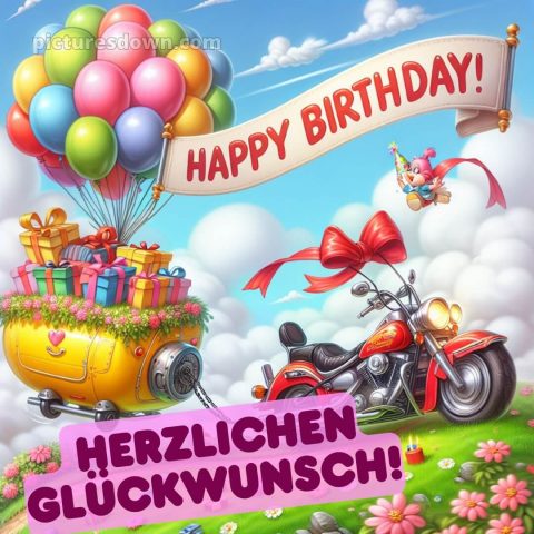 Alles gute zum geburtstag mann lustig bild Motorrad kostenlos
