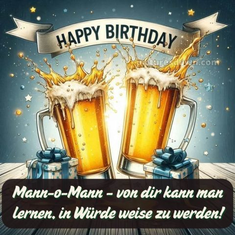 Alles gute zum geburtstag mann lustig bild zwei Biere kostenlos