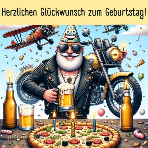 Alles gute zum geburtstag mann lustig bild Pizza kostenlos