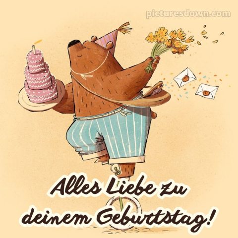 Alles gute zum geburtstag text lustig bild Bär kostenlos
