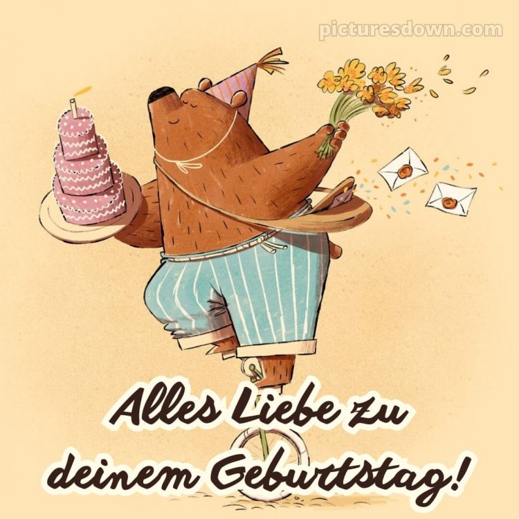 Alles gute zum geburtstag text lustig bild Bär kostenlos