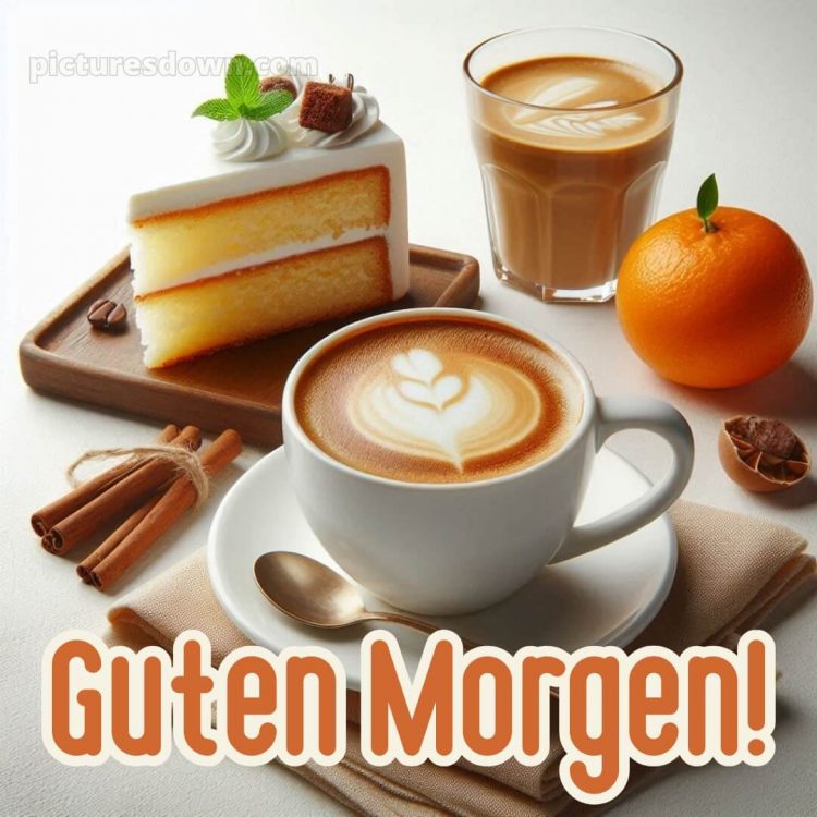 Guten morgen und einen schönen tag bild Kuchen kostenlos