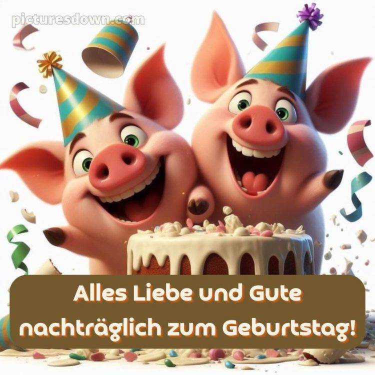 Nachträglich alles gute zum geburtstag lustig bild Schweine kostenlos