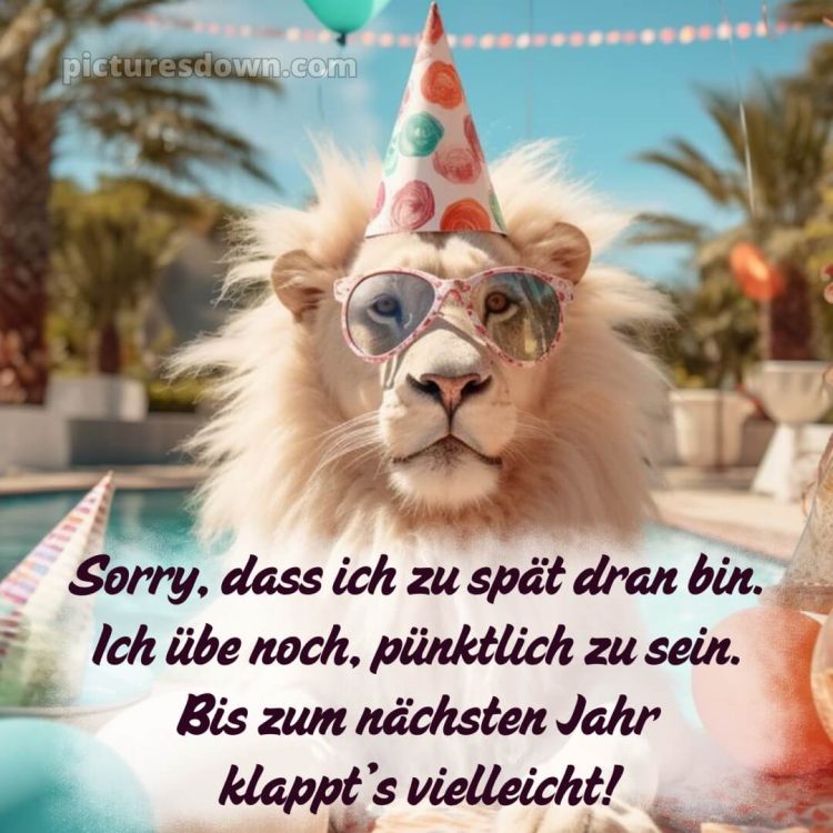 Nachträglich alles gute zum geburtstag lustig bild Löwe kostenlos