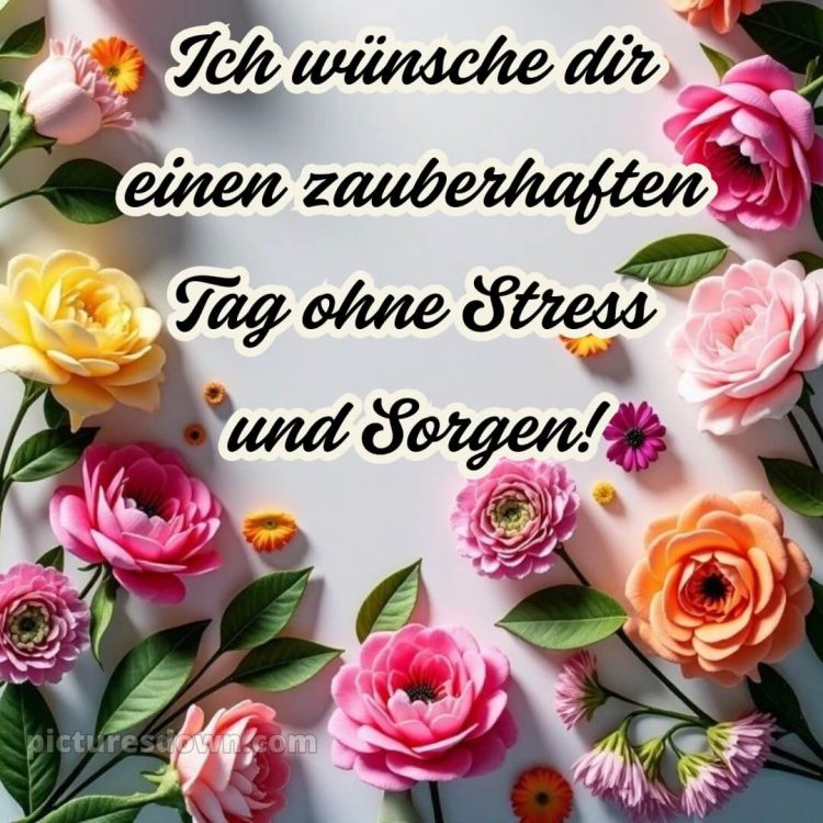 Schönen tag sprüche bild Bouquet kostenlos