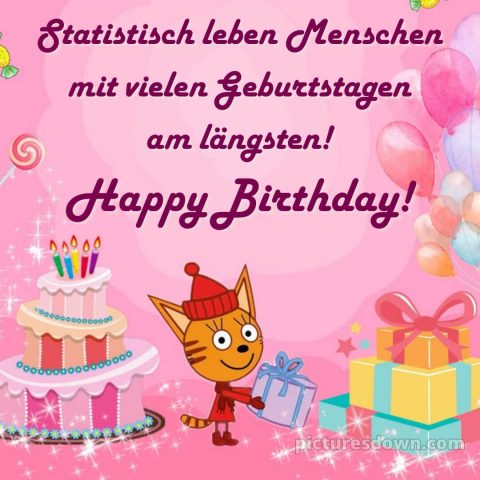 Wir wünschen dir alles gute zum geburtstag lustig bild Katze kostenlos