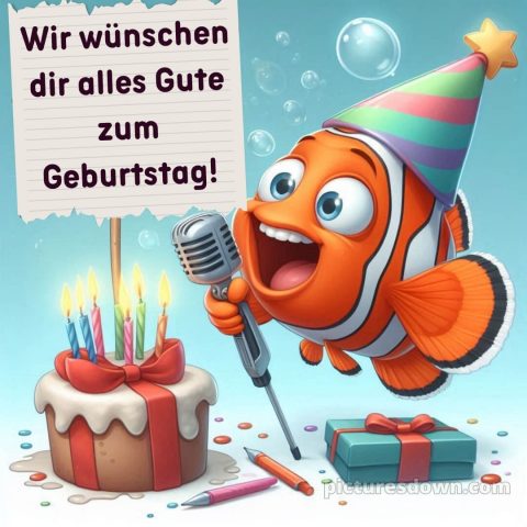 Wir wünschen dir alles gute zum geburtstag lustig bild Fisch kostenlos