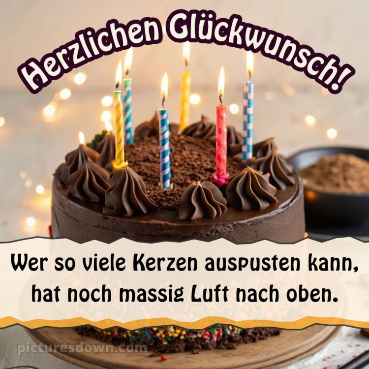 Wir wünschen dir alles gute zum geburtstag lustig bild Schokoladenkuchen kostenlos