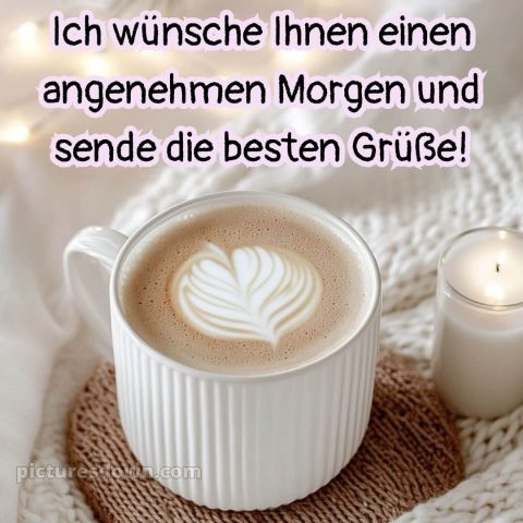 Guten morgen wünsche dir einen schönen tag bild Kaffee mit Milch kostenlos