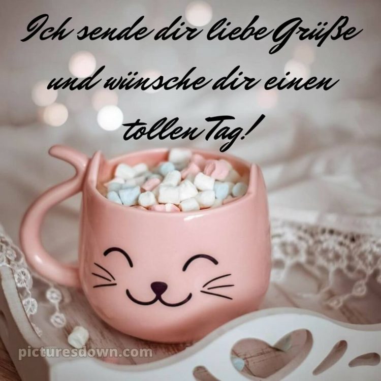 Hab einen schönen tag sprüche bild Marshmallow kostenlos