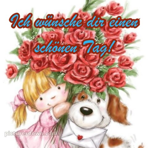Ich wünsche dir einen schönen tag lustig bild Blumenstrauß kostenlos