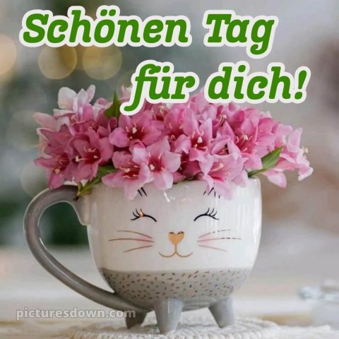 Schönen tag für dich bild Lächeln und Blumen kostenlos