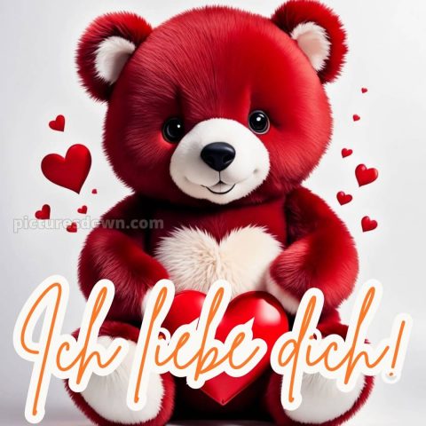 Ich liebe dich bilder gif bild roter Bär kostenlos